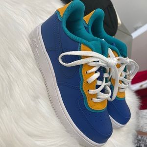 Size 1 kids Air Force ones worn twice